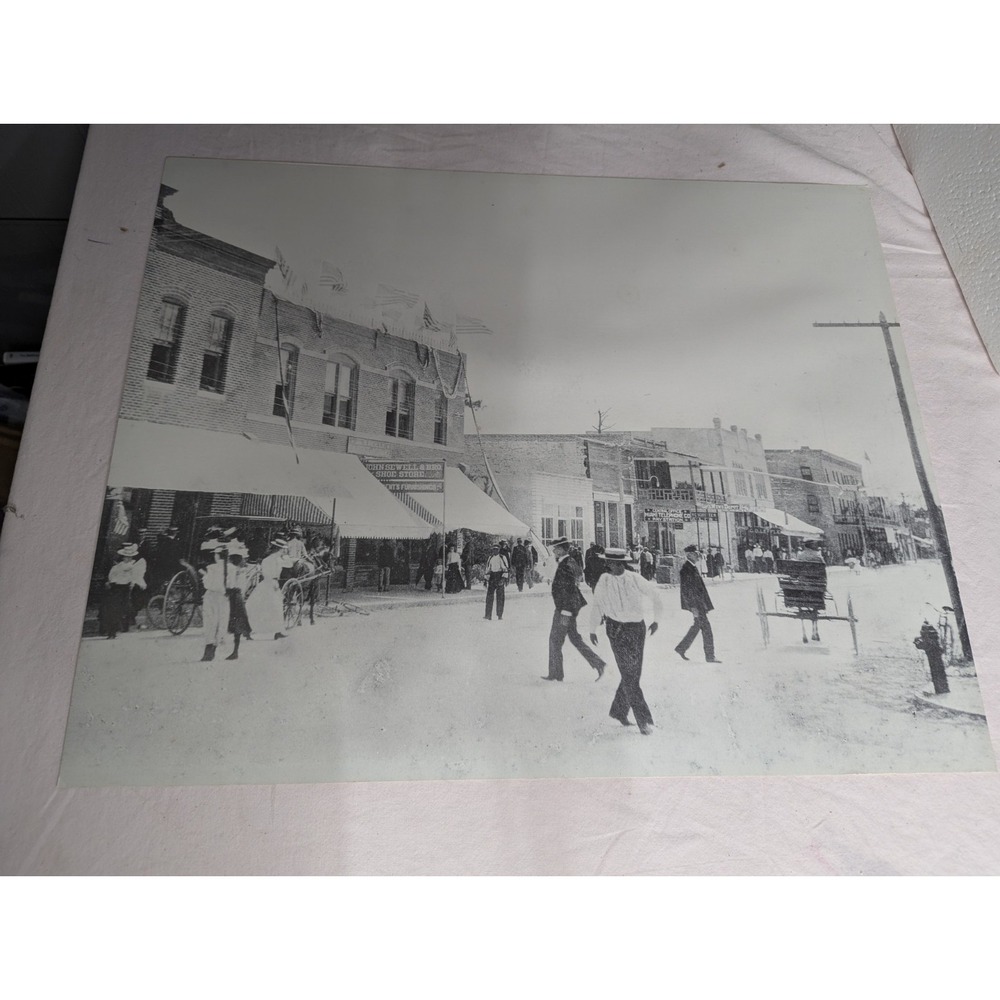 Vintage 1900's themed Miami Florida Flager Street poster telephone Co Show store